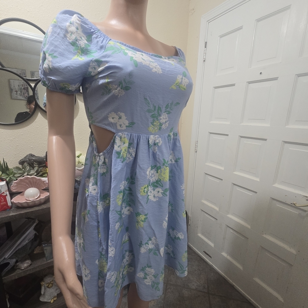 Sadie & Sage Light Blue Floral Mini Dress